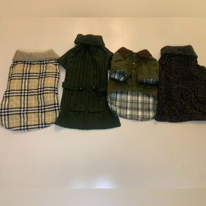 Set of 4 dog autumn jackets and sweaters
